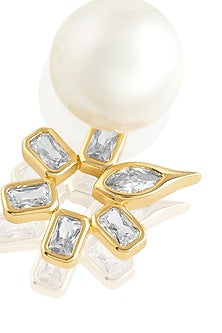Gold Plated Mirror Punk Tennis Dangler Earrings