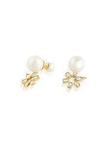 Gold Plated Mirror Punk Tennis Dangler Earrings