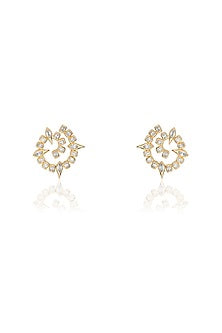 Gold Plated Mirror Tennis Stud Earrings