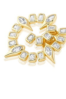 Gold Plated Mirror Tennis Stud Earrings