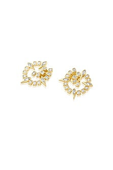 Gold Plated Mirror Tennis Stud Earrings
