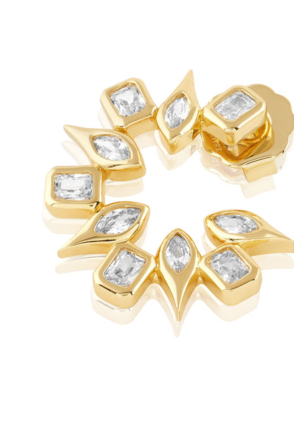 Gold Plated Mirror Tennis Stud Earrings