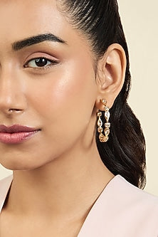Gold Plated Mirror Tennis Hoop Earrings