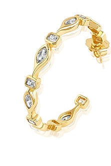 Gold Plated Mirror Tennis Hoop Earrings