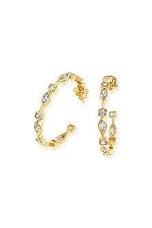 Gold Plated Mirror Tennis Hoop Earrings
