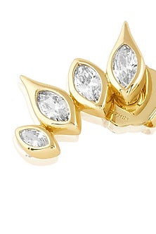 Gold Plated Mirror Punk Tennis Ear Climber Earrings