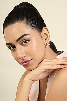 Gold Plated Mirror Punk Tennis Ear Climber Earrings