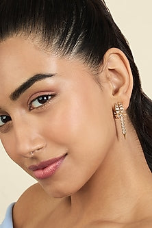 Gold Plated Mirror Punk Tennis Hoop Earrings