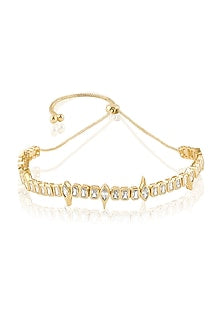Gold Plated Mirror Tennis Eye Choker Necklace