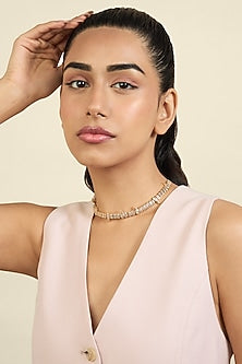 Gold Plated Mirror Tennis Eye Choker Necklace