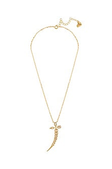 Gold Plated Mirror Tennis Sword Pendant Necklace
