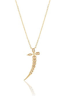 Gold Plated Mirror Tennis Sword Pendant Necklace