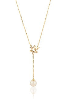 Gold Plated Mirror Punk Tennis Y Necklace