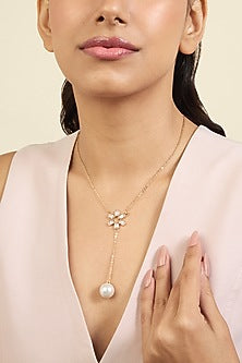 Gold Plated Mirror Punk Tennis Y Necklace