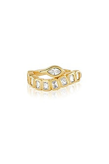 Gold Plated Mirror Tennis Ring