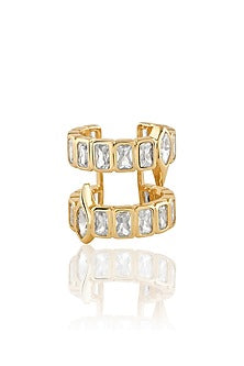 Gold Plated Mirror Tennis Open Ring
