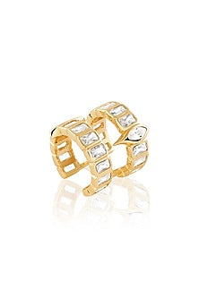 Gold Plated Mirror Tennis Open Ring