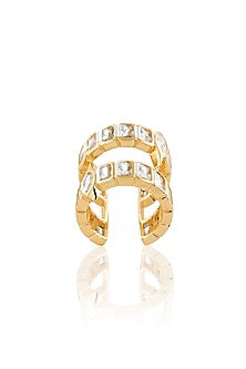 Gold Plated Mirror Tennis Open Ring
