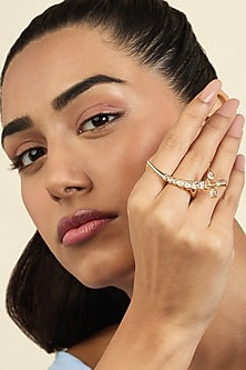 Gold Plated Mirror Tennis Sword Ring