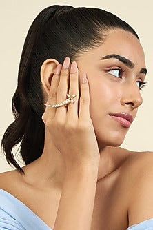 Gold Plated Mirror Tennis Sword Ring
