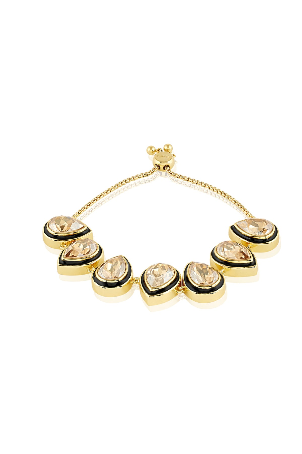 Gold Plated Red Crystal Enameled Bracelet