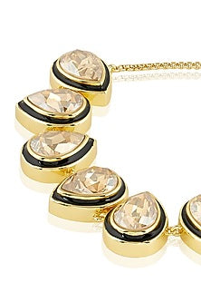 Gold Plated Red Crystal Enameled Bracelet