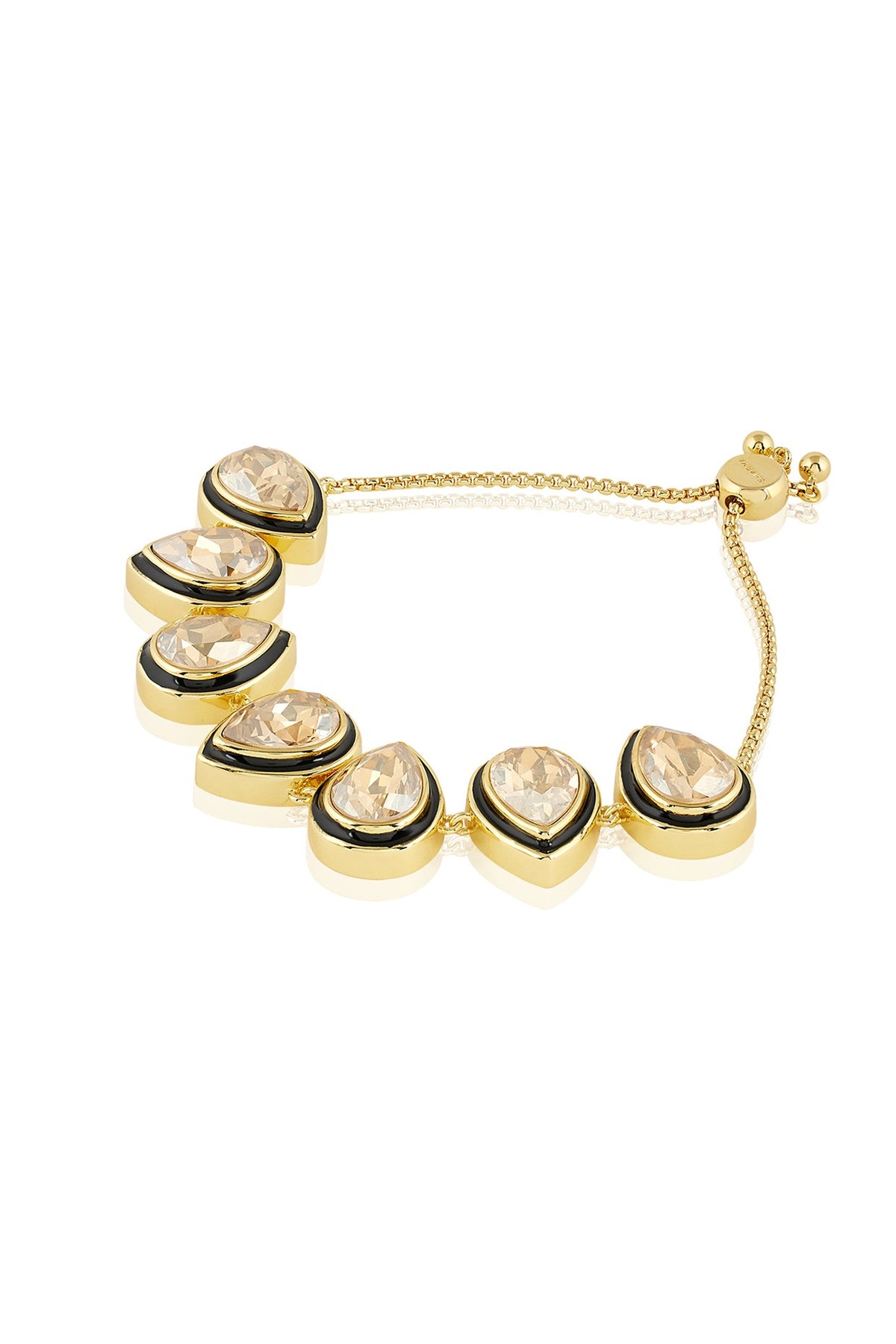 Gold Plated Red Crystal Enameled Bracelet