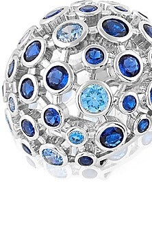 Gold Plated Blue Crystal Stud Earrings