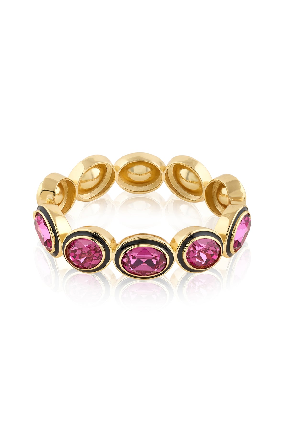 Gold Plated Purple Crystal Enameled Bangle