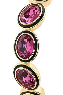 Gold Plated Purple Crystal Enameled Bangle