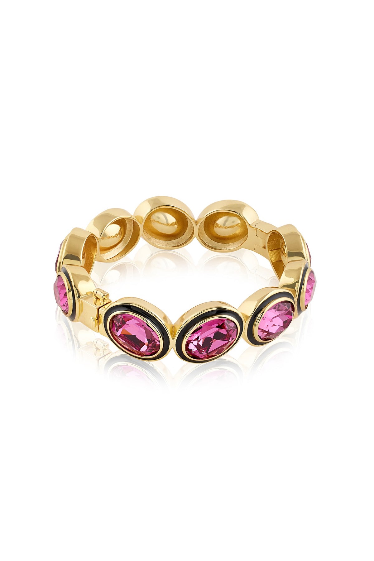 Gold Plated Purple Crystal Enameled Bangle