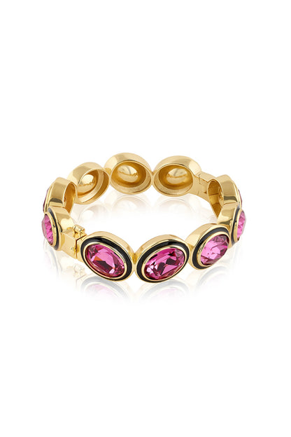 Gold Plated Purple Crystal Enameled Bangle