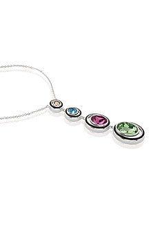 Black Rhodium Finish Multi-Colored Crystal Enameled Y Necklace