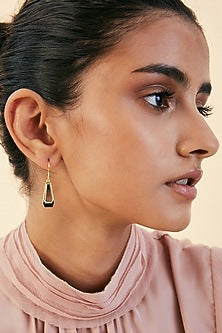 Gold Plated Mirror Dangler Earrings