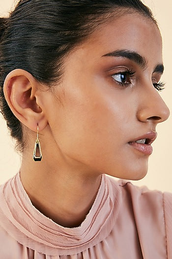Gold Plated Mirror Dangler Earrings
