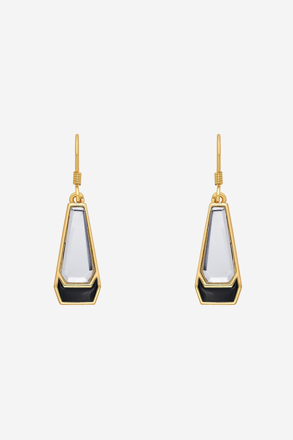 Gold Plated Mirror Dangler Earrings