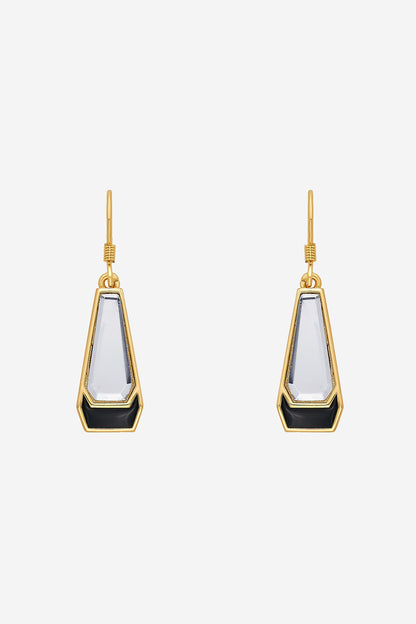 Gold Plated Mirror Dangler Earrings