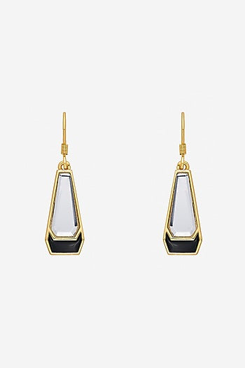 Gold Plated Mirror Dangler Earrings