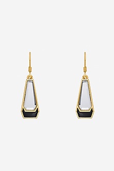Gold Plated Mirror Dangler Earrings