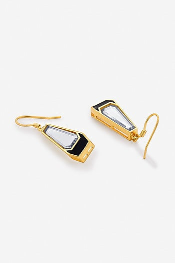 Gold Plated Mirror Dangler Earrings