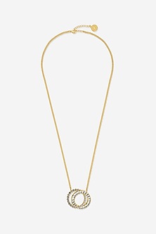 Gold Finish Swarovski Crystal Long Necklace