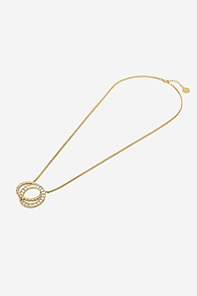 Gold Finish Swarovski Crystal Long Necklace