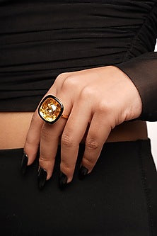 Gold Plated Crystal Ring