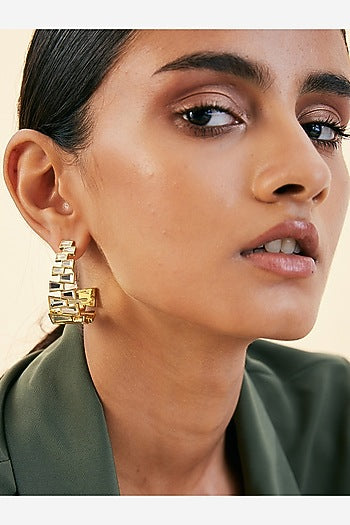 Gold Plated Mirror Hoop Earrings