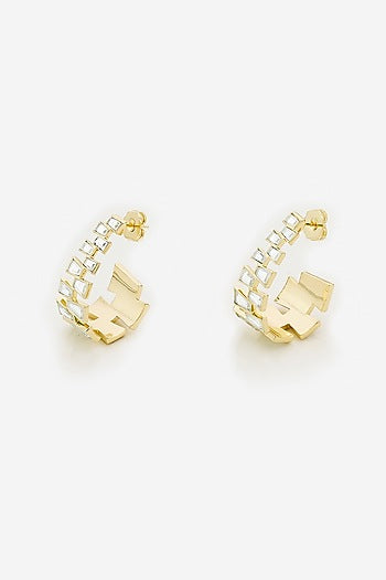 Gold Plated Mirror Hoop Earrings
