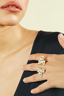 Gold Plated Synthetic Stone Ring