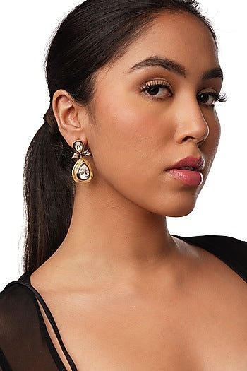 Gold Plated Crystal Dangler Earrings
