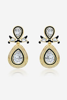 Gold Plated Crystal Dangler Earrings