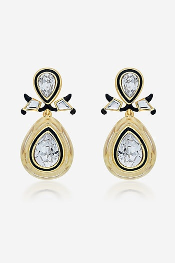 Gold Plated Crystal Dangler Earrings