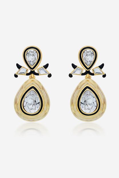 Gold Plated Crystal Dangler Earrings
